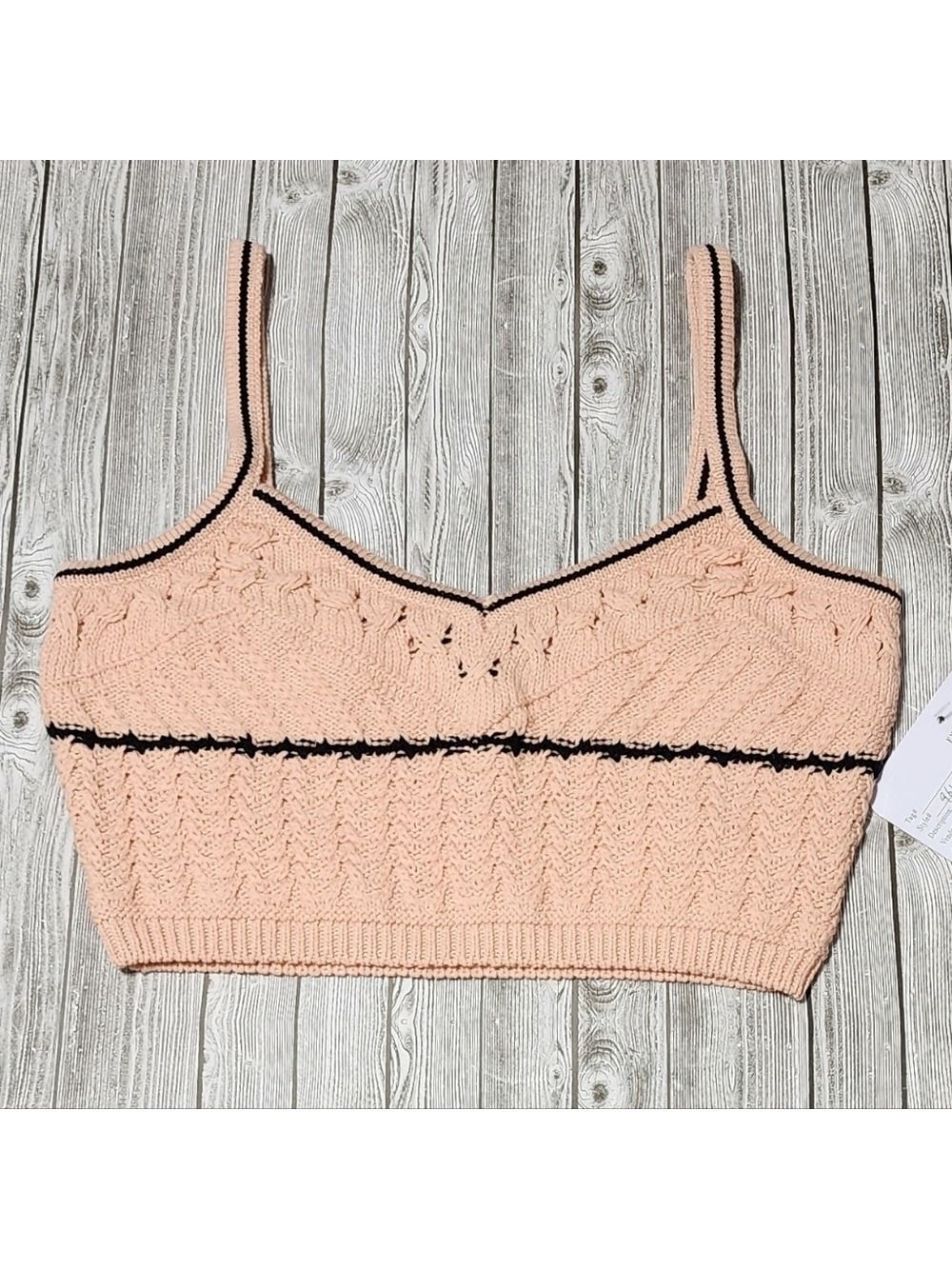 Express Crochet Knit Cropped Sweater Cami Small - New With Tags